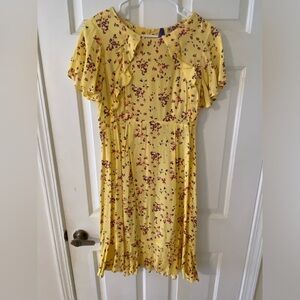 Seraphine Yellow Frill Maternity & Nursing Dress